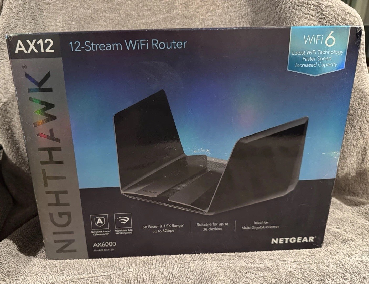 NETGEAR Nighthawk AX12 RAX120 AX6000 12-Stream WiFi 6 Wireless Router 