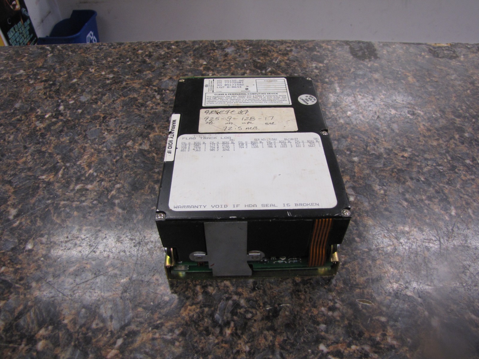 Vintage Magnetic Peripherals Inc 94155-86 72.5MB 5.25" Hard Drive p/n77772501