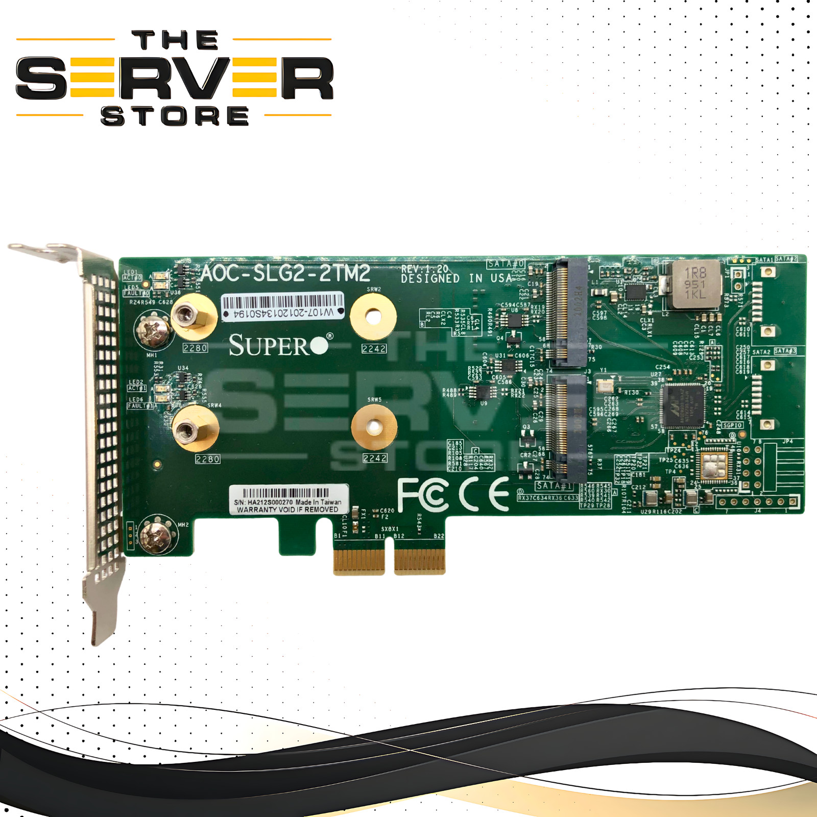 Supermicro Dual M.2 SATA + 2-Port SATA RAID Controller LP AOC-SLG2-2TM2