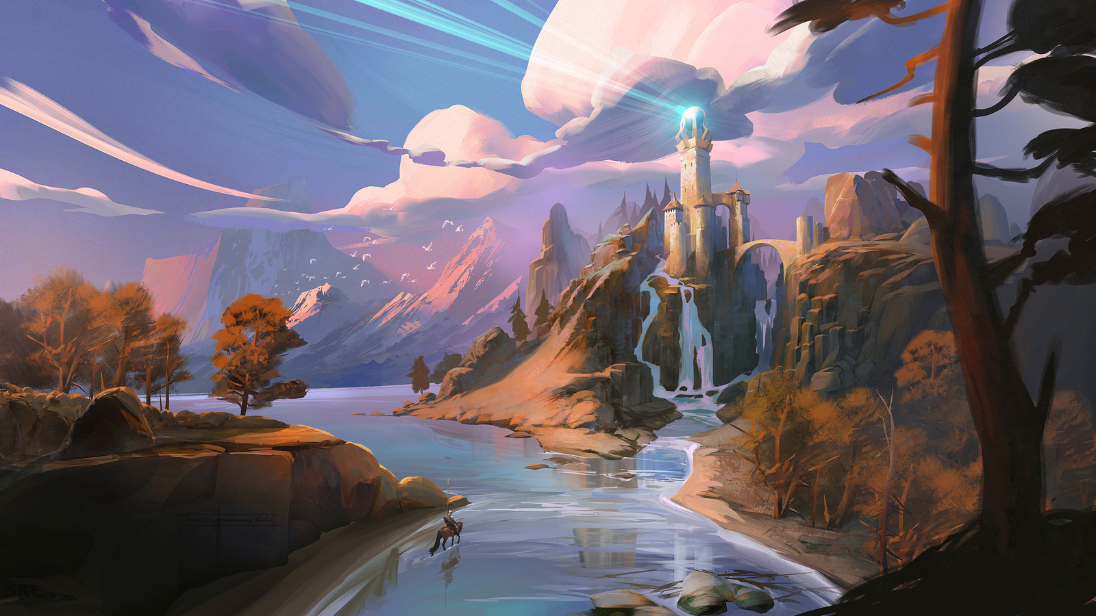 Landscape fan art christian bravery Custom Gaming Mat Desk