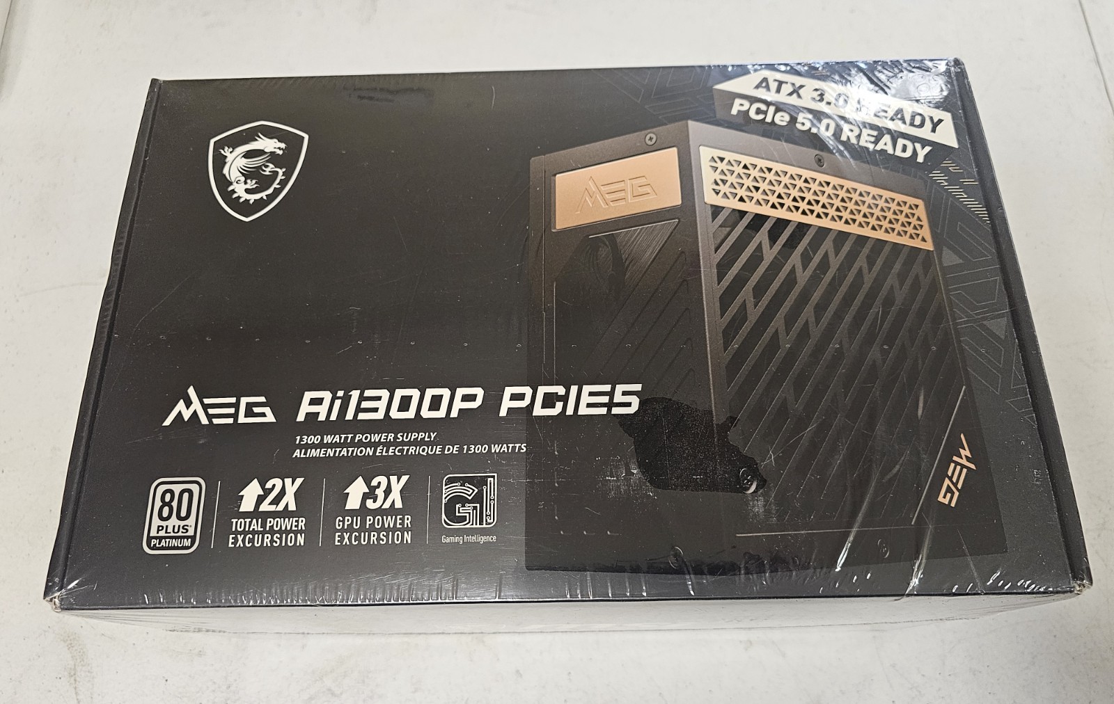 MSI MEG Ai1300P PCIE5, 1300W Power Supply 80 Plus  Platinum -SEALED