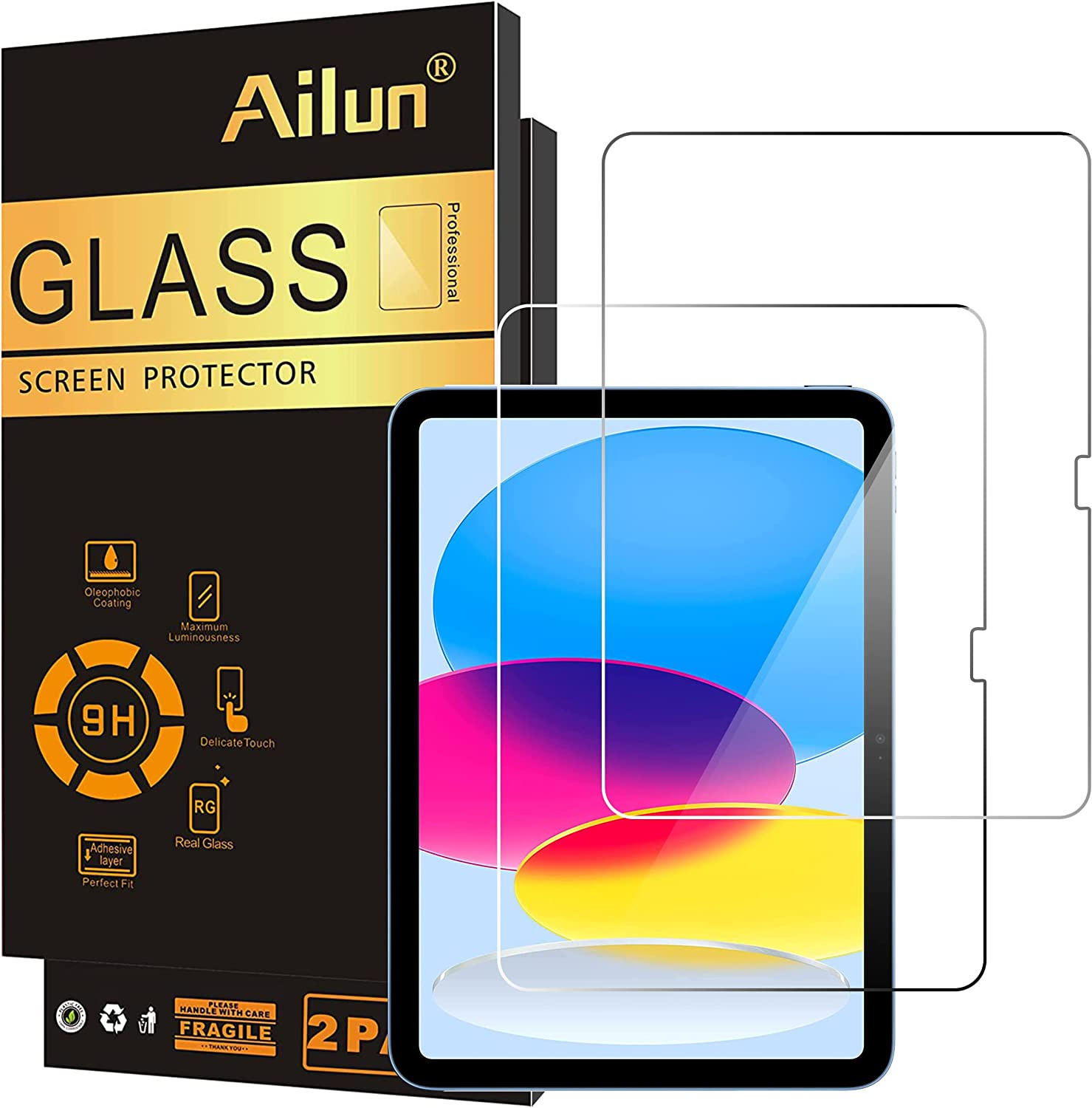 Paquete De 2 Protectores De Pantalla De Vidrio Para Ipad 10.9" 10Th Gen 2022