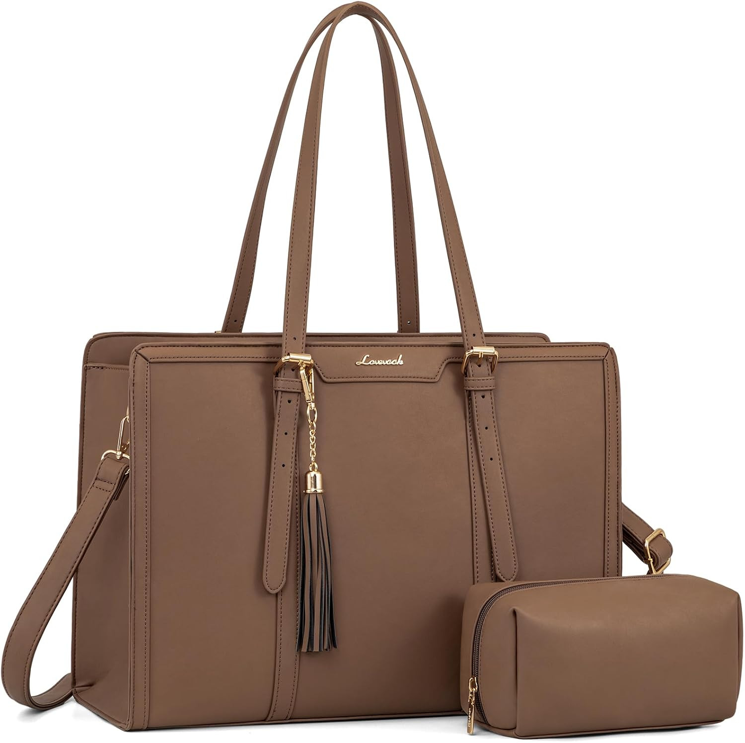 Laptop Tote for Women - 15.6" Lightweight PU Laptop Bag, Large Computer Bag NEW