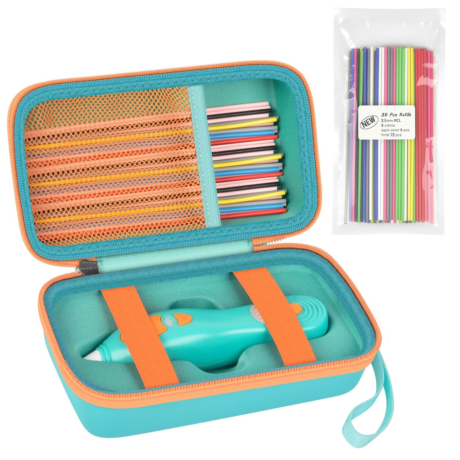 3D Printing Pen Case for 3Doodler Start+, 72 Pen Refills Included