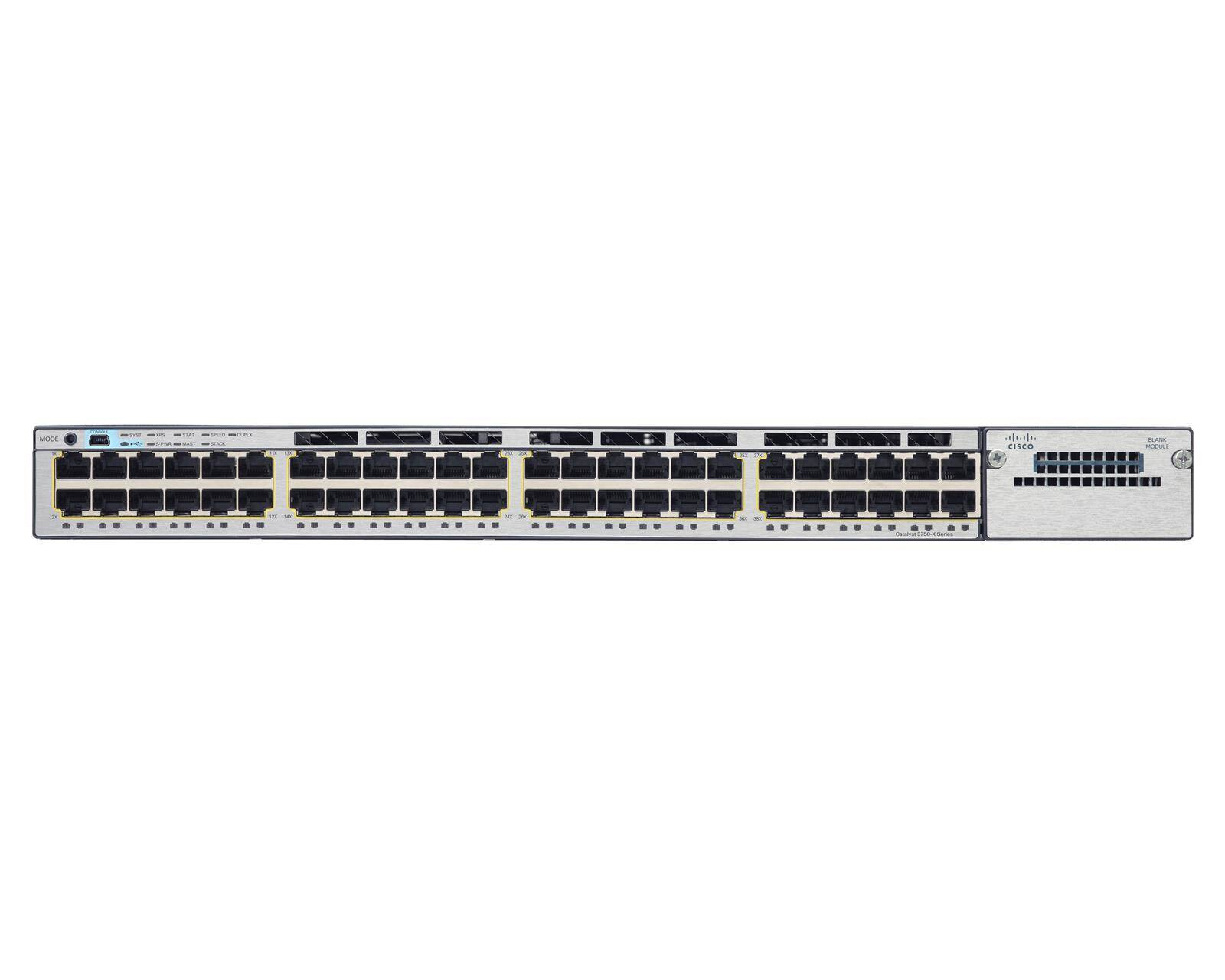 CISCO WS-C3750X-48T-S 48-Port Gigabit Managed Ethernet Switch DUAL AC PWR 3750X