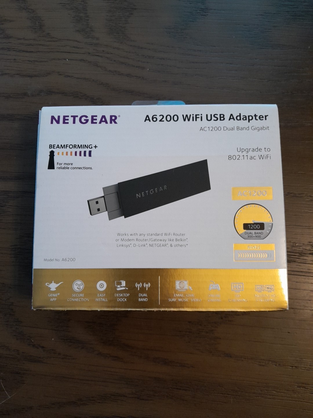 New Netgear A6200 WiFi USB Adapter AC1200 Dual Band Gigabit 