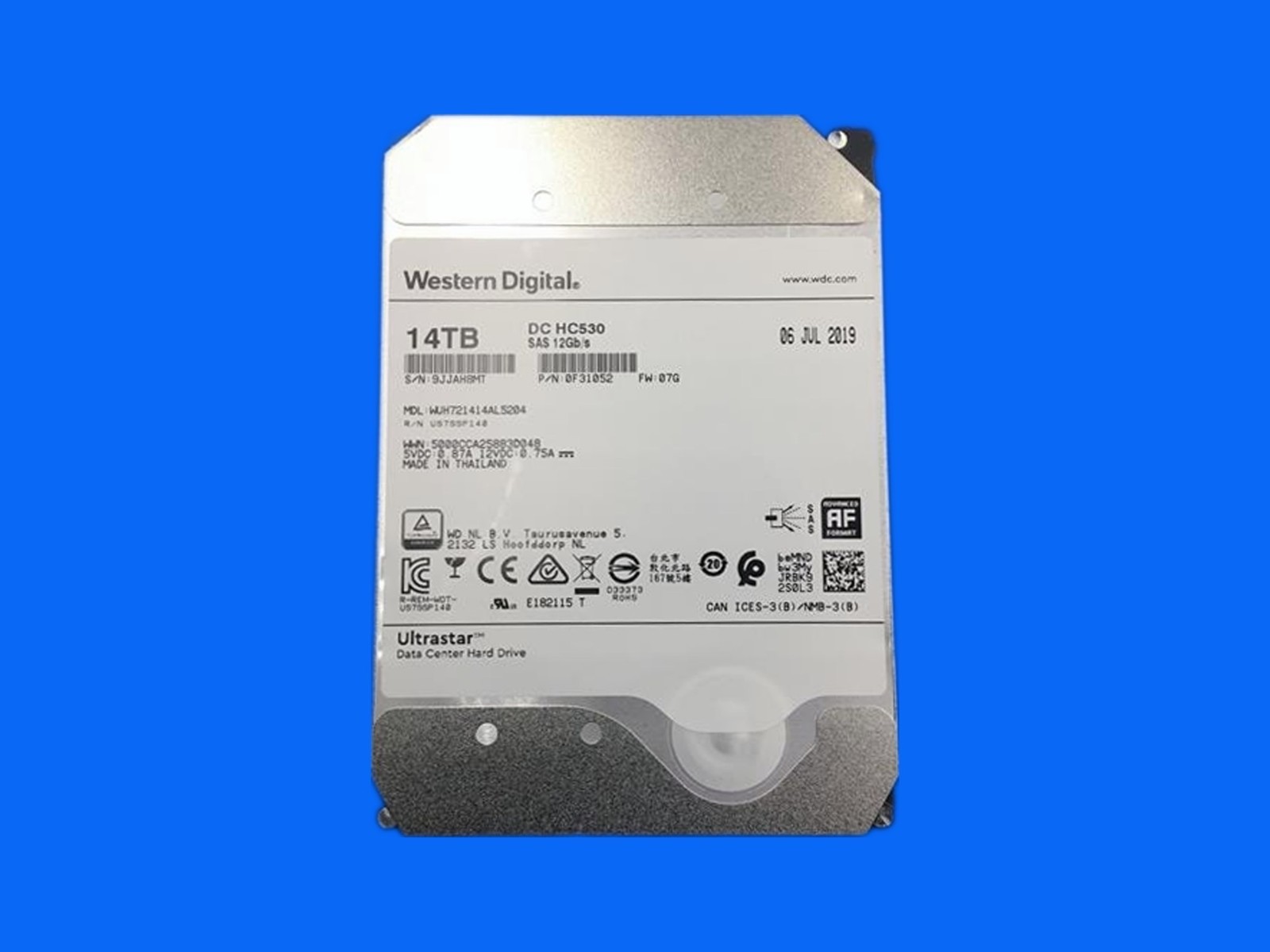 WUH721414AL5204 WD HGST Ultrastar DC HC530 14TB 7200rpm 3.5in SAS 12Gbps HDD