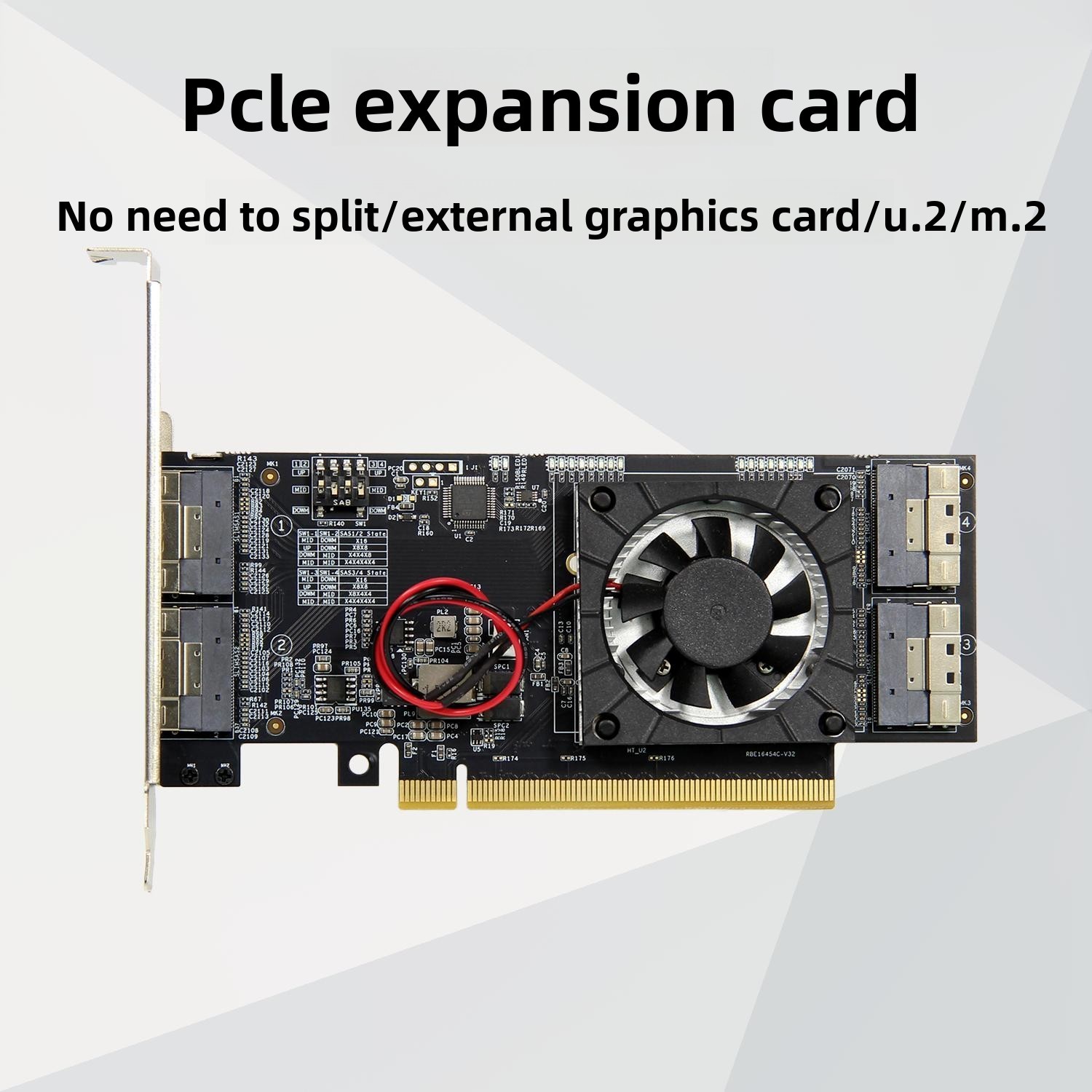 SlimSAS PLX8749 PCIe to SFF8654-8i expansion graphics card external M.2 NVMe U.2