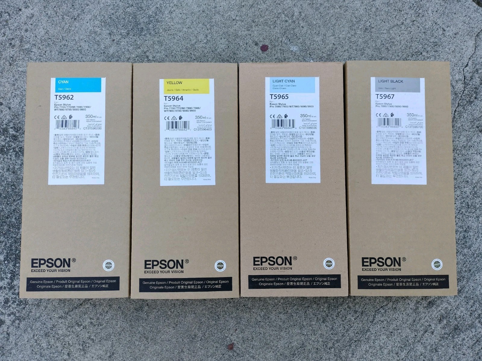 Genuine EPSON T5962 T5964 T5965 T5967 total 4 Inks 350ml for 7890/7900/9890/9900