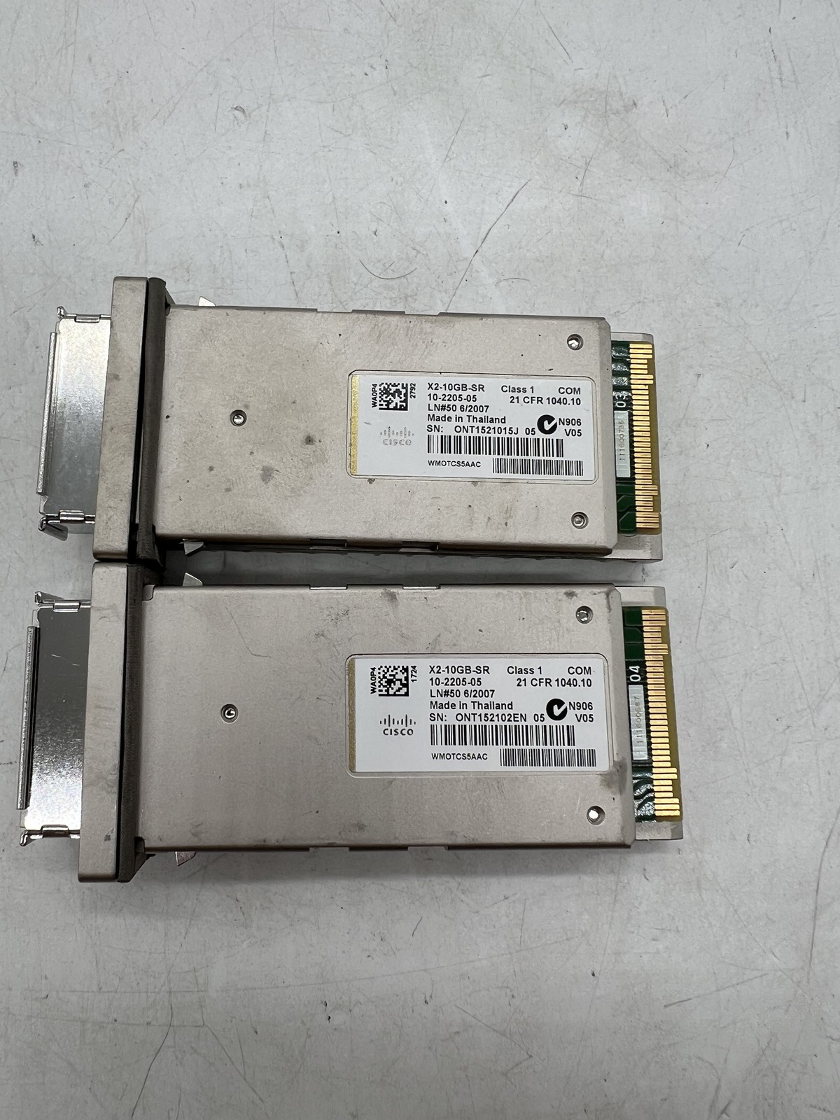 Lot of 2 Cisco X2-10GB-LR 10-2036-05 10GBASE-LR Network Transceiver Module