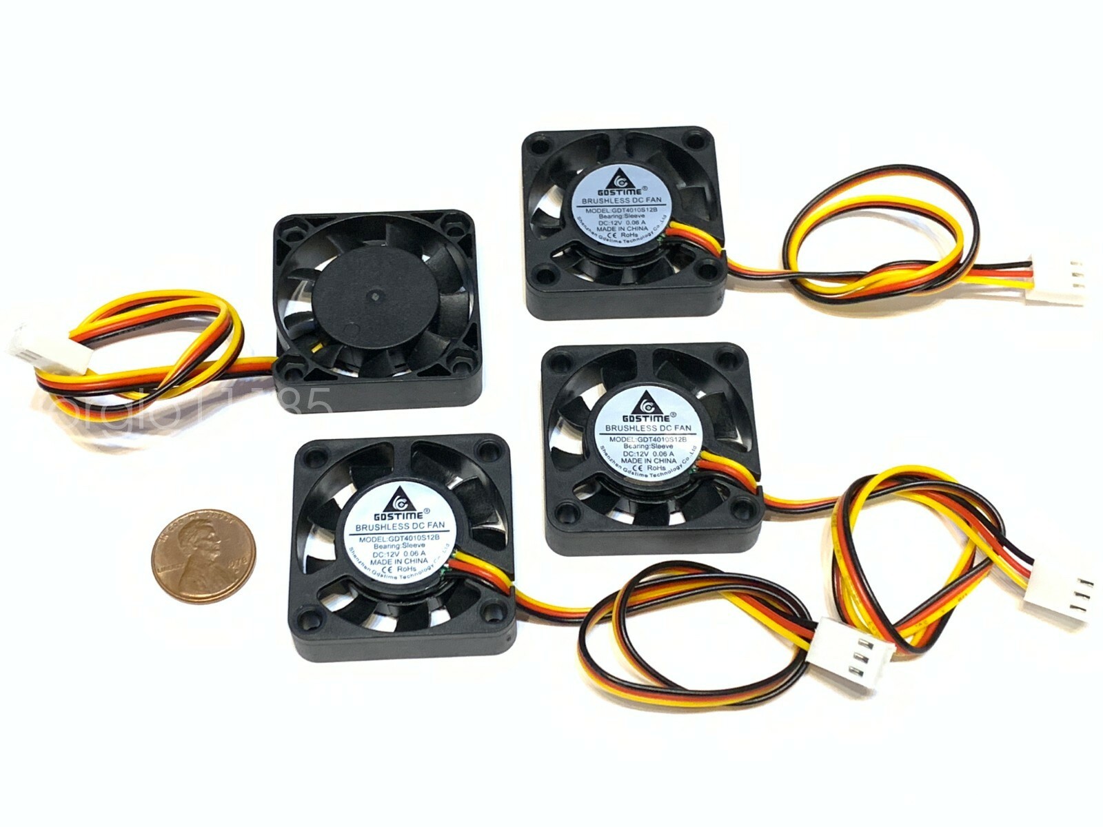 4 Pieces GDSTIME 12v fan 4010 40x40x10 4cm 40mm 3pin heatsink computer CPU