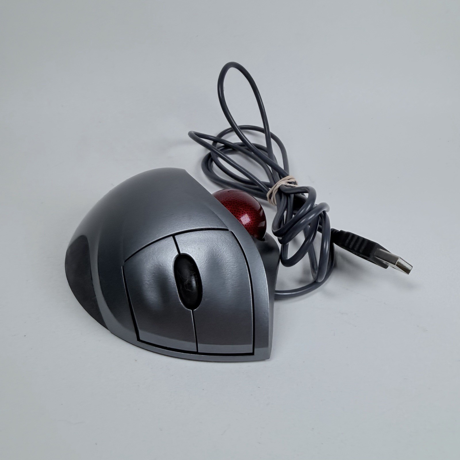 Logitech TrackMan Wheel Mouse Track Man Red Marble USB T-BB18 Tested Works