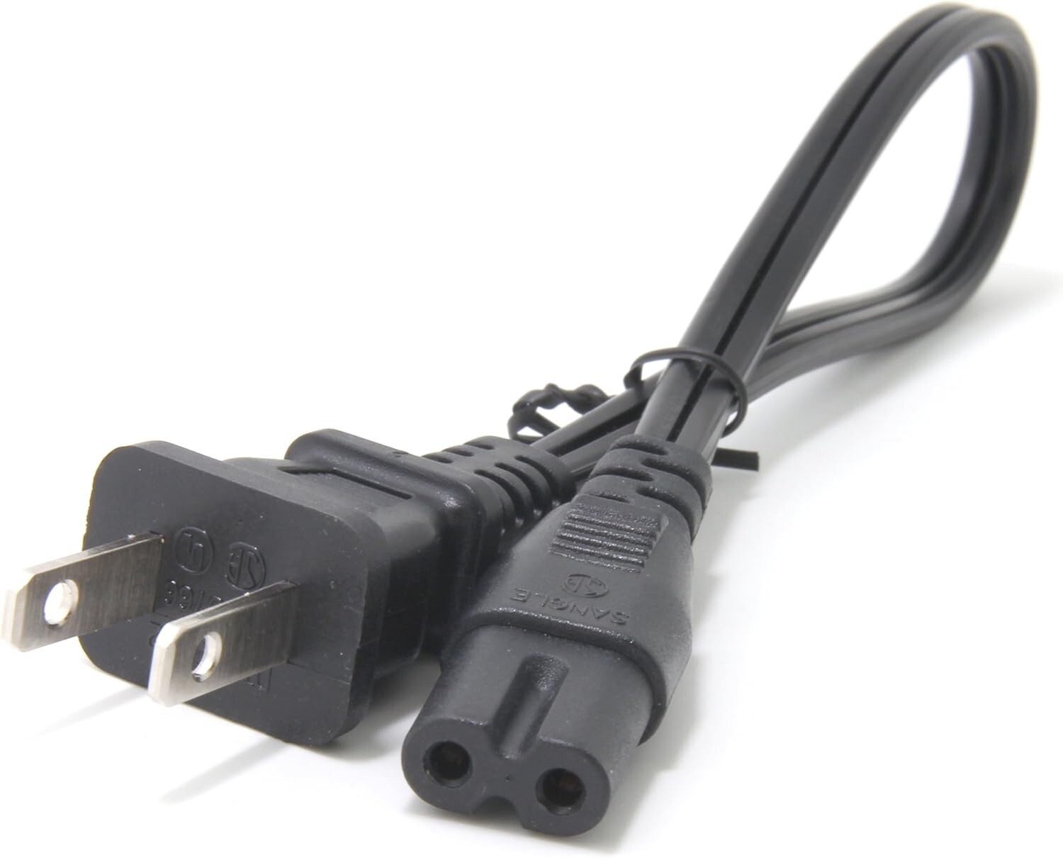 Short AC Power Cable, Ancable 1ft (0.3m) 18AWG Figure 8 Universal Power Cord