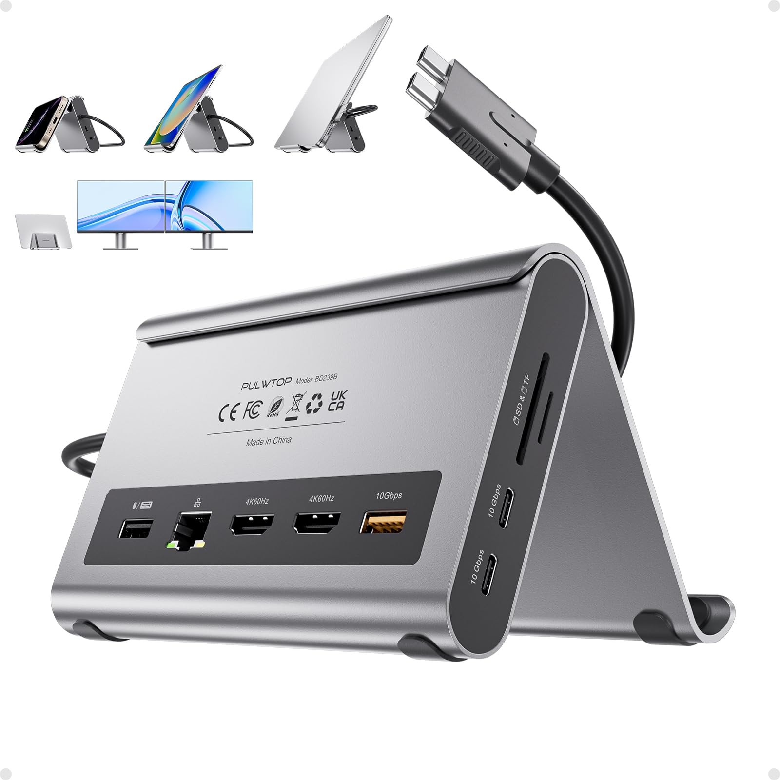 MacBook Docking Station Dual Monitor 4K60Hz for MacBook /Air /M5