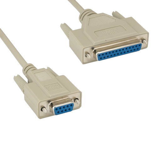 6-10Ft DB9 Female to DB25 Female Null Modem Serial Cable 28 AWG Crossover Pin PC