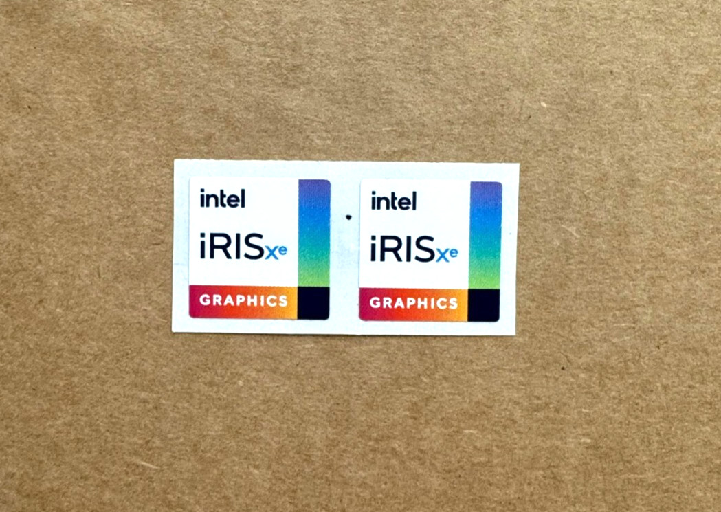 2x Intel Iris Xe Graphics  Sticker Label Decal 18mm x 18mm