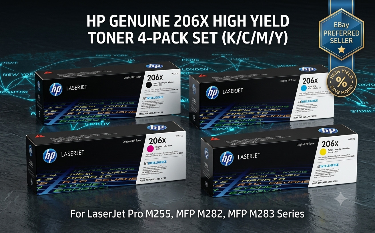 New HP 206X 4 Colour Set Toner Cartridge W2110X-W2111X-W2112X-W2113X 🚚Fast Ship