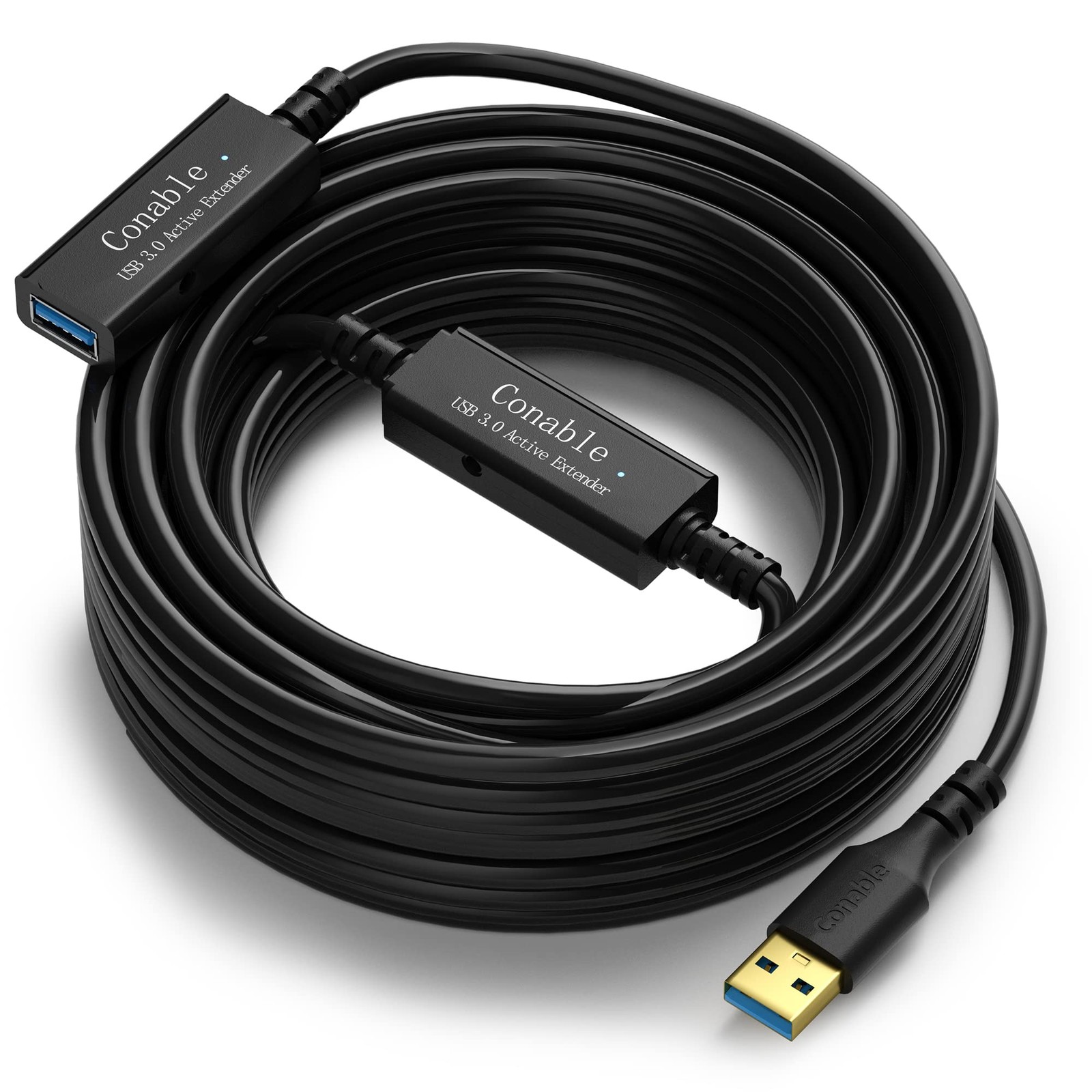 USB 3.0 Active Extension Cable 35 Feet, Long 35 Feet (Active), Black