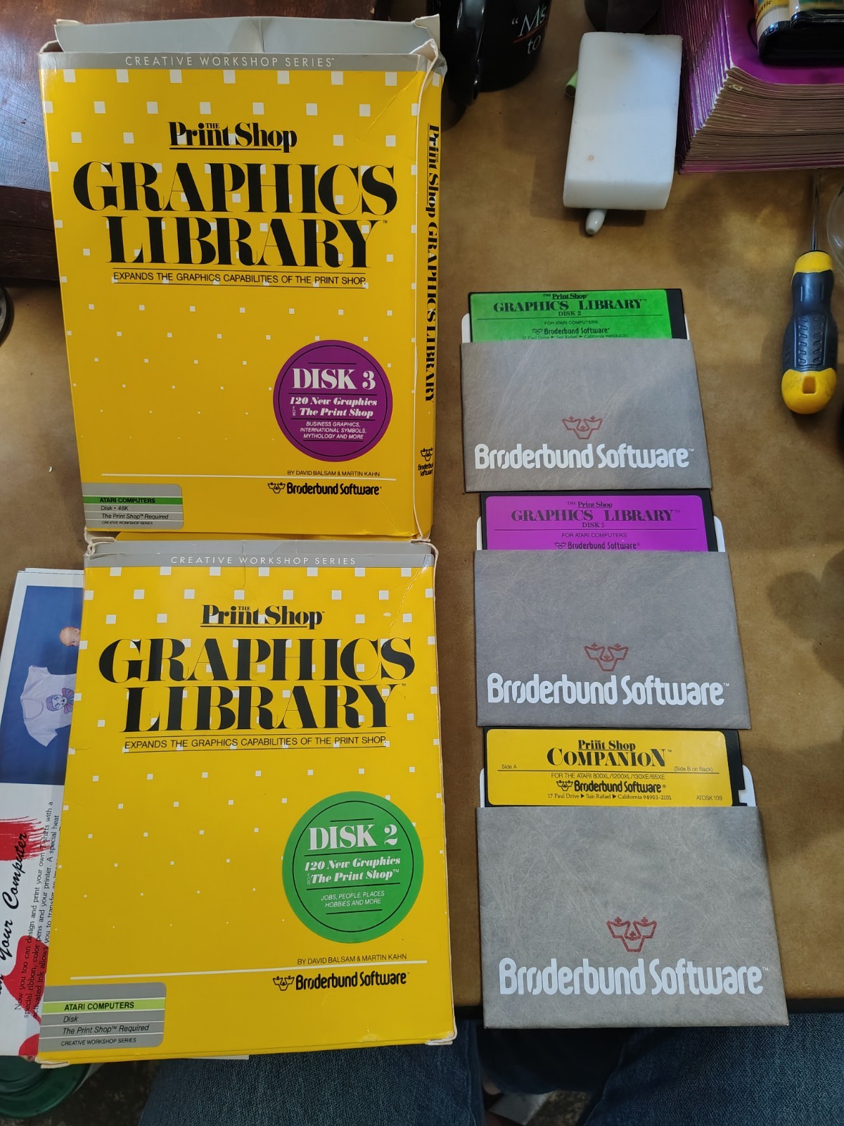 The Print Shop Companion Graphics Library Disk 2  Disk 3 Atari Computer Software