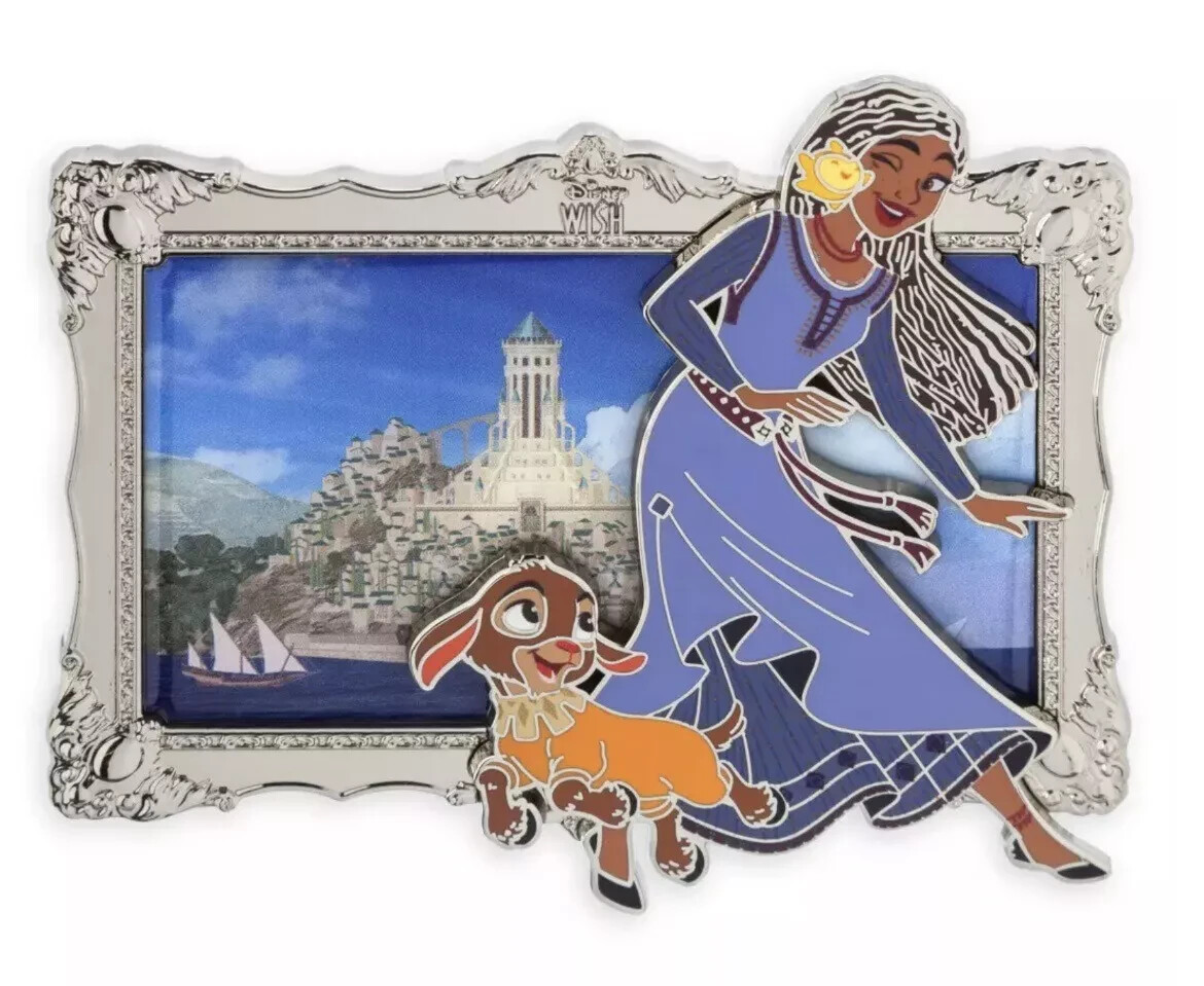 Disney Parks Wish Mini Jumbo Pin – Asha, Star and Valentino Limited Edition New