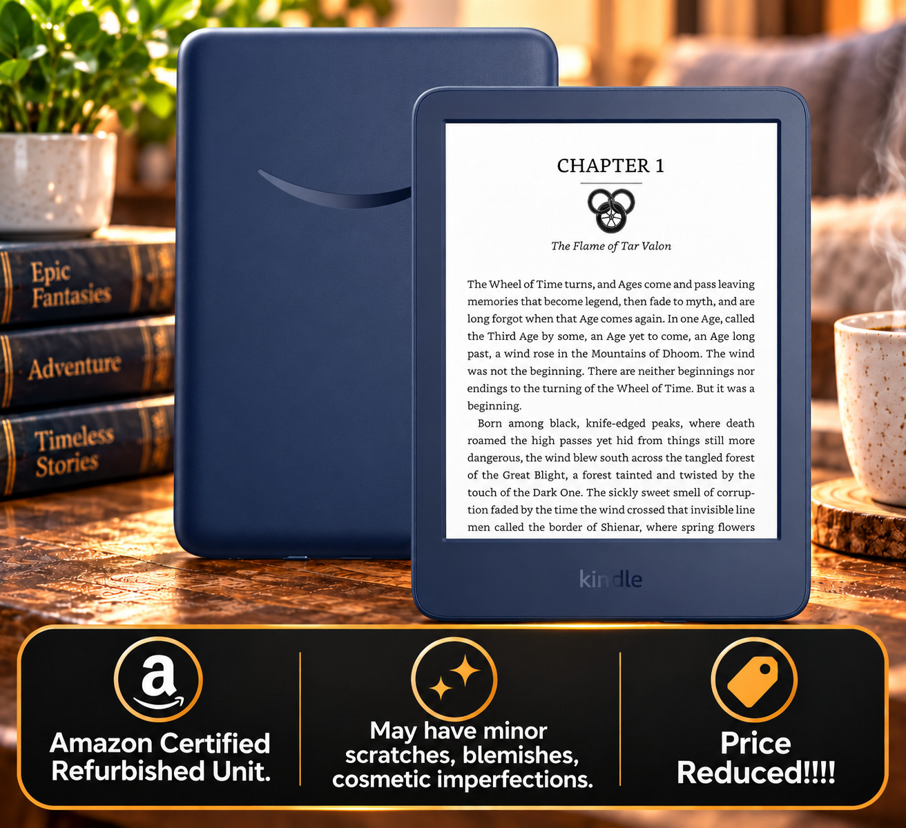 Amazon Kindle 2022 11th Gen 16GB WiFi Waterproof DENIM BLUE eBook eReader Tablet
