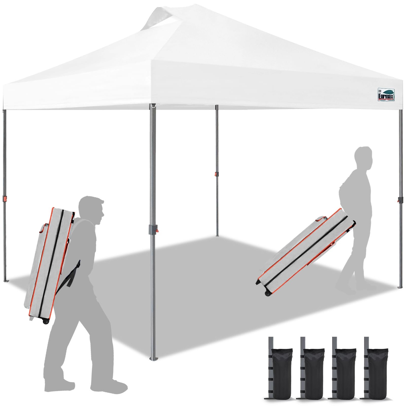 Eurmax USA NOMATTER ONE-Person Open&Close 10x10ft Pop 10x10 nomatter, White 
