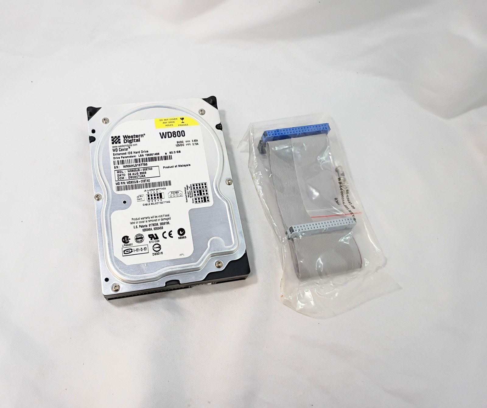 Wester Digital WD800-00ETA0 WD Caviar Enhanced IDE Hard Drive 80gb