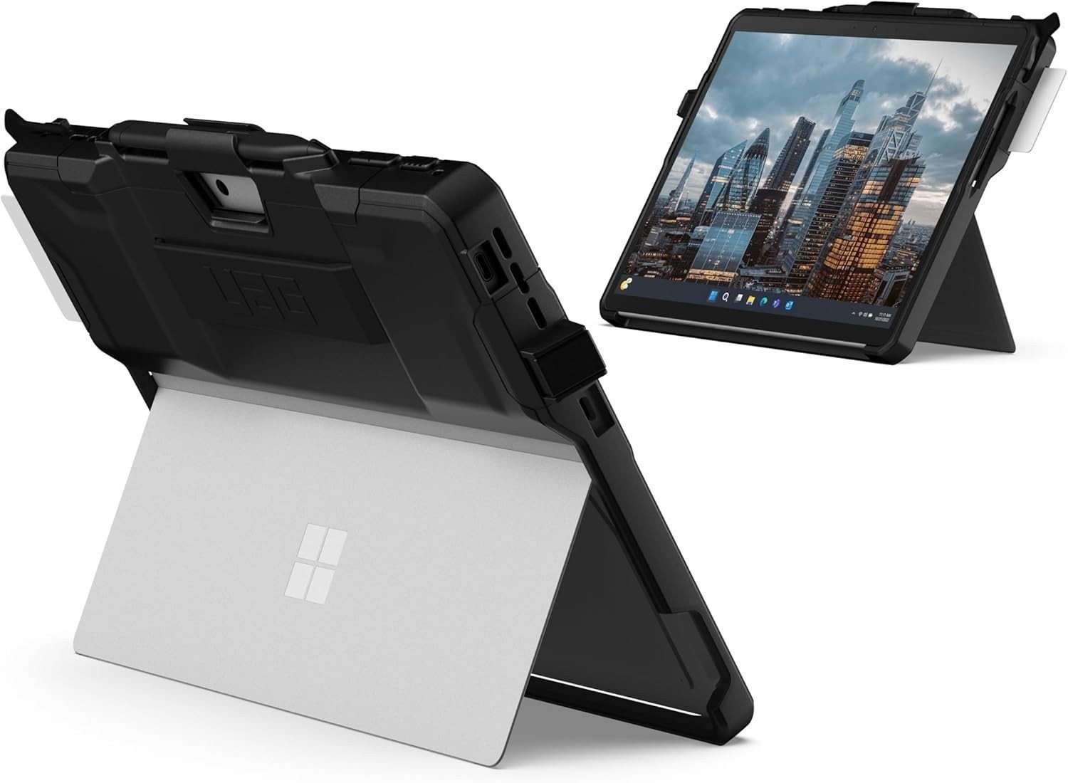 UAG Scout Case w/ CAC Reader for Surface Pro 11/10/9 Rugged Black Pen Strap