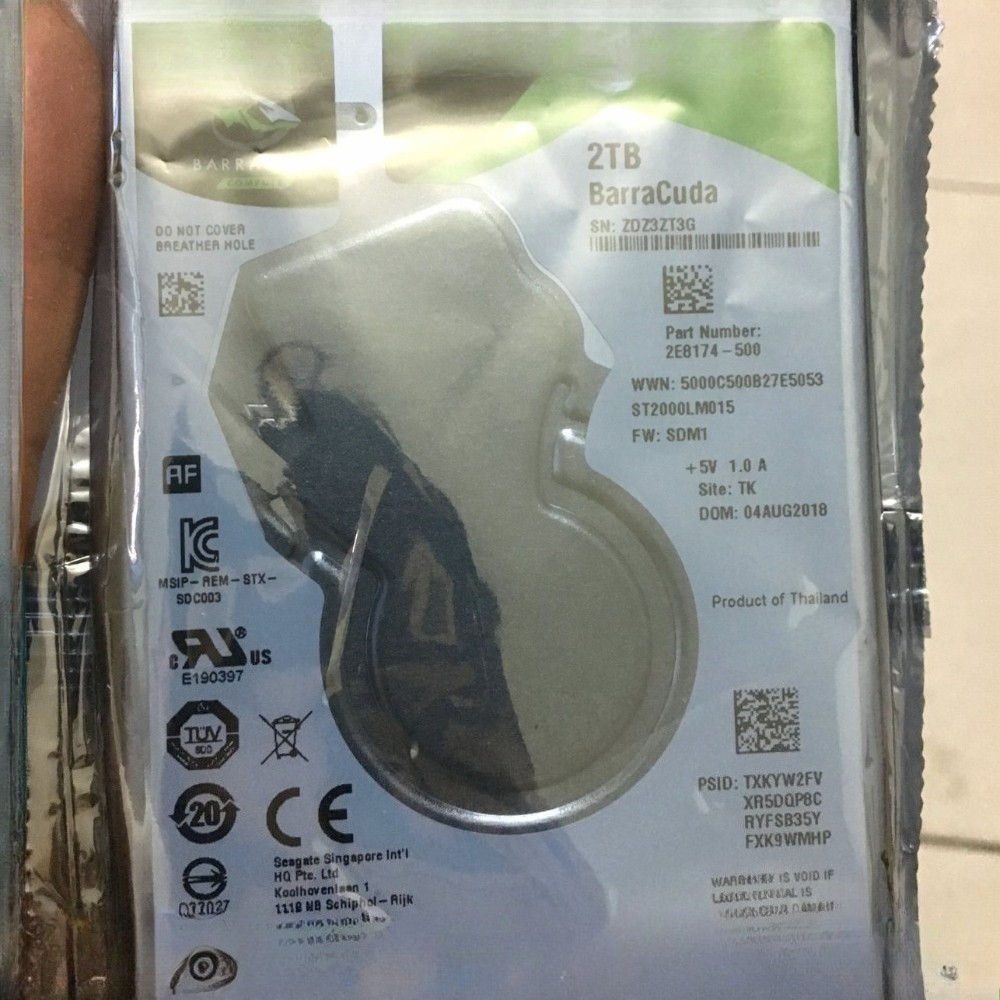 New Seagate BarraCuda ST2000LM015 2TB 5400RPM 2.5 SATA 6.0 GB/s 128MB Hard Drive