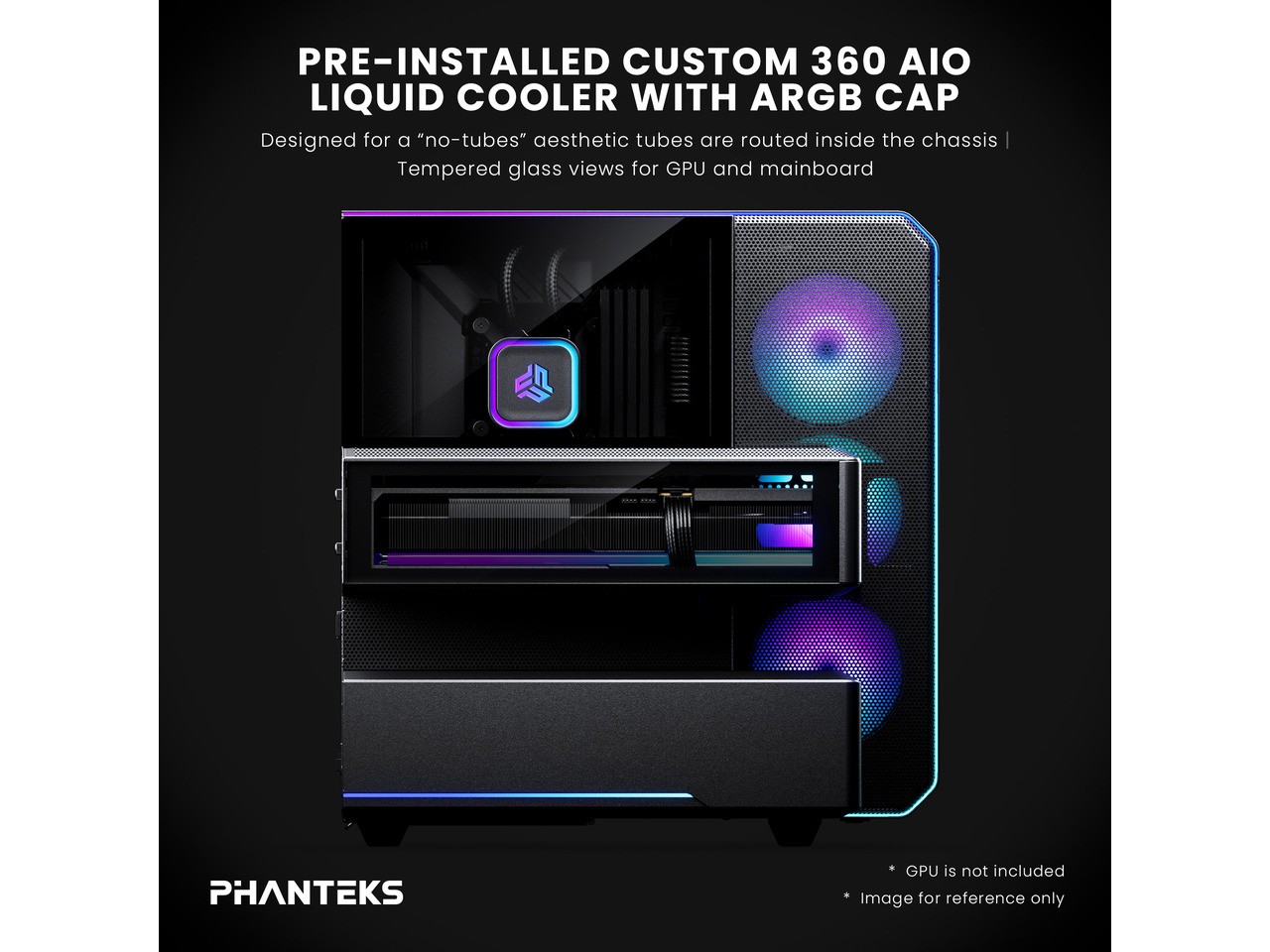 Phanteks EX5 PLUS, ATX Multi-Chamber PC Case, 360 AIO Included, ARGB LED
