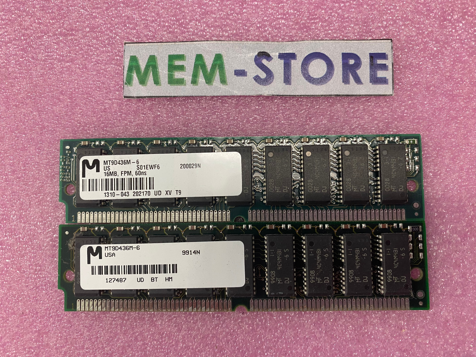 Micron 32MB kit MT9D436M-6 Original 16MB*2 FPM ECC SIMM 72-Pin 60ns RAM Memory