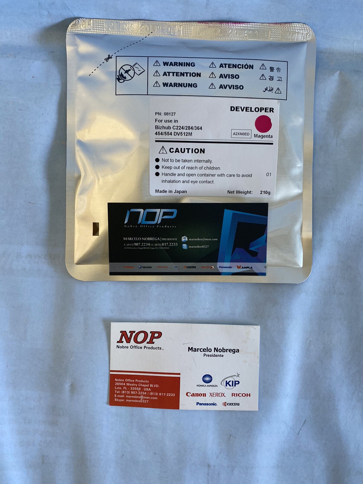 Konica Minolta developer C360 C224 C284 C364 C454 C554 C458 DV512M1 Magenta BAG 