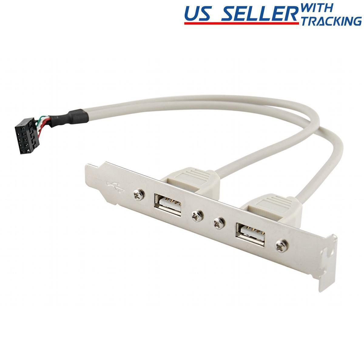 2 Port USB 2.0 Rear Panel Expansion Bracket Motherboard Desktop Computer 