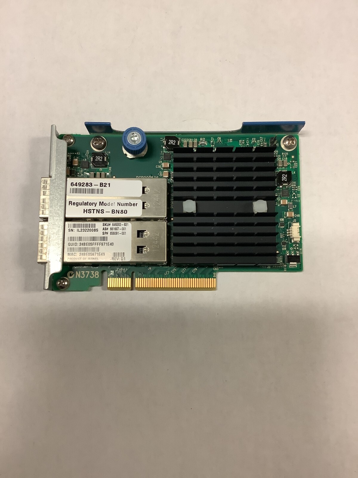 649283-B21  HPE INFINIBAND QDR/ETHERNET 10GB 2-PORT 544FLR-QSFP ADAPTER