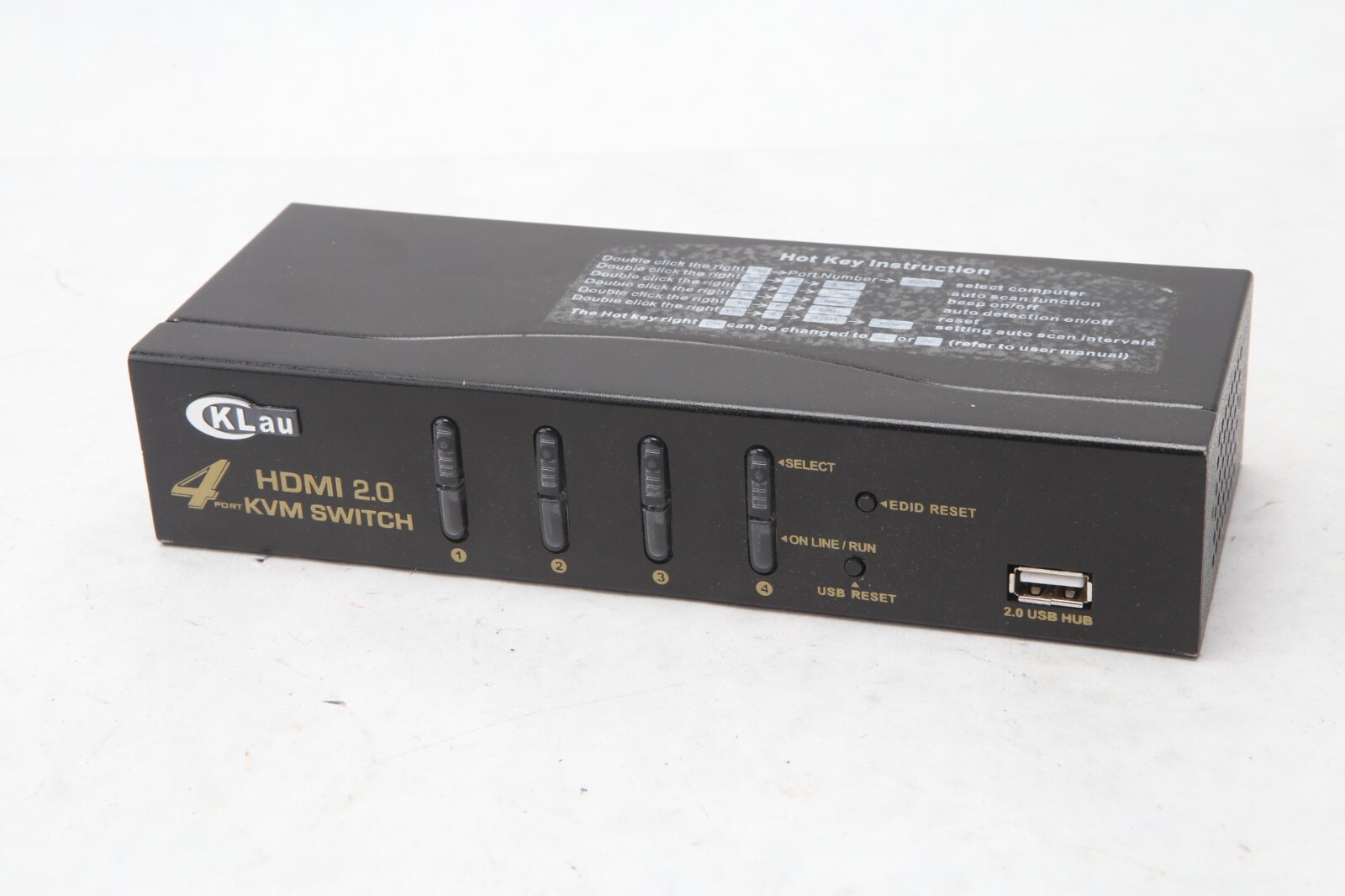 KLAU 4K X 2K 4 PORT HDMI 2.0 KVM SWITCH Keyboard Video Mouse No Power Supply T33