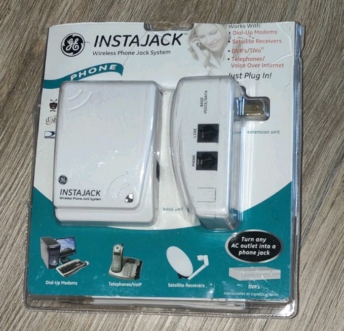 GE GENERAL ELECTRIC INSTAJACK WIRELESS PHONE JACK EXTENSION  86597 WHITE G1N