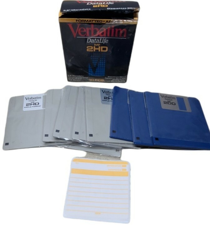 * Verbatim DataLife MF 2HD 3.5” Microdisks 9 Pieces Formatted Apple 