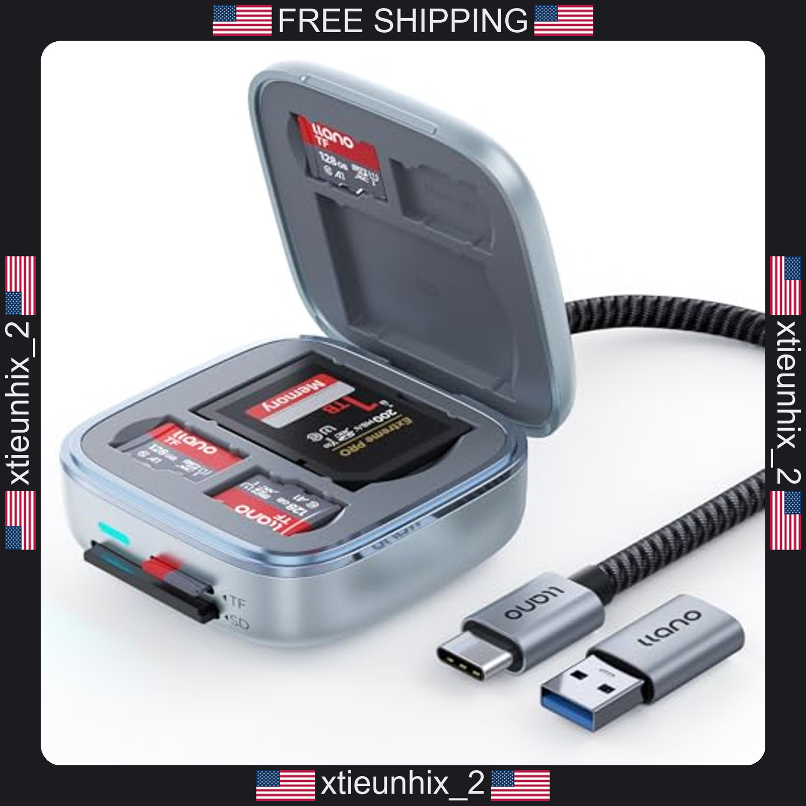 USB C SD & Micro SD Card Reader 4.0 UHS-II High-Speed Portable Holder