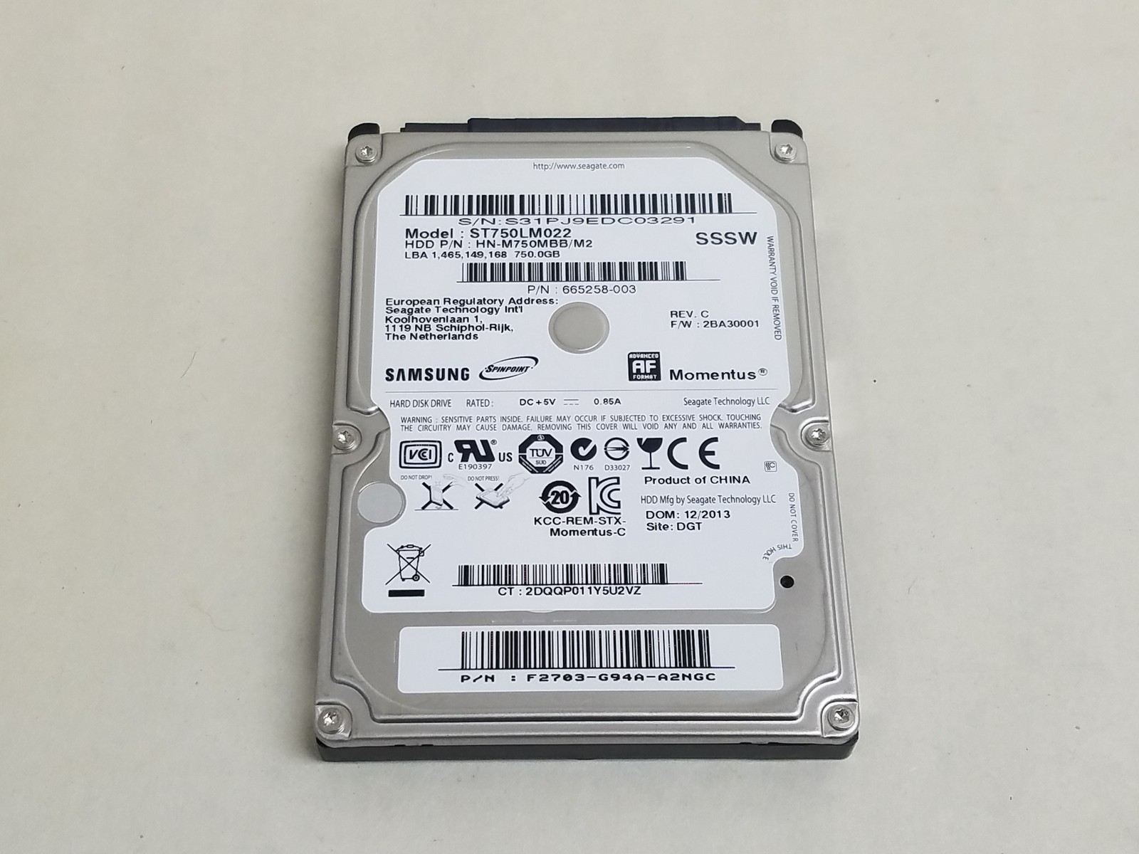 Samsung SpinPoint M8 ST750LM022 750GB 2.5" SATA II Laptop Hard Drive