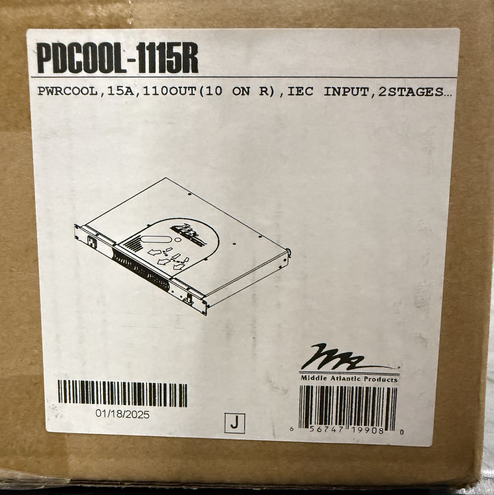 Middle Atlantic Products PWRCOOL PDCOOL-1115R Rack Cooling 15A 1100W IEC