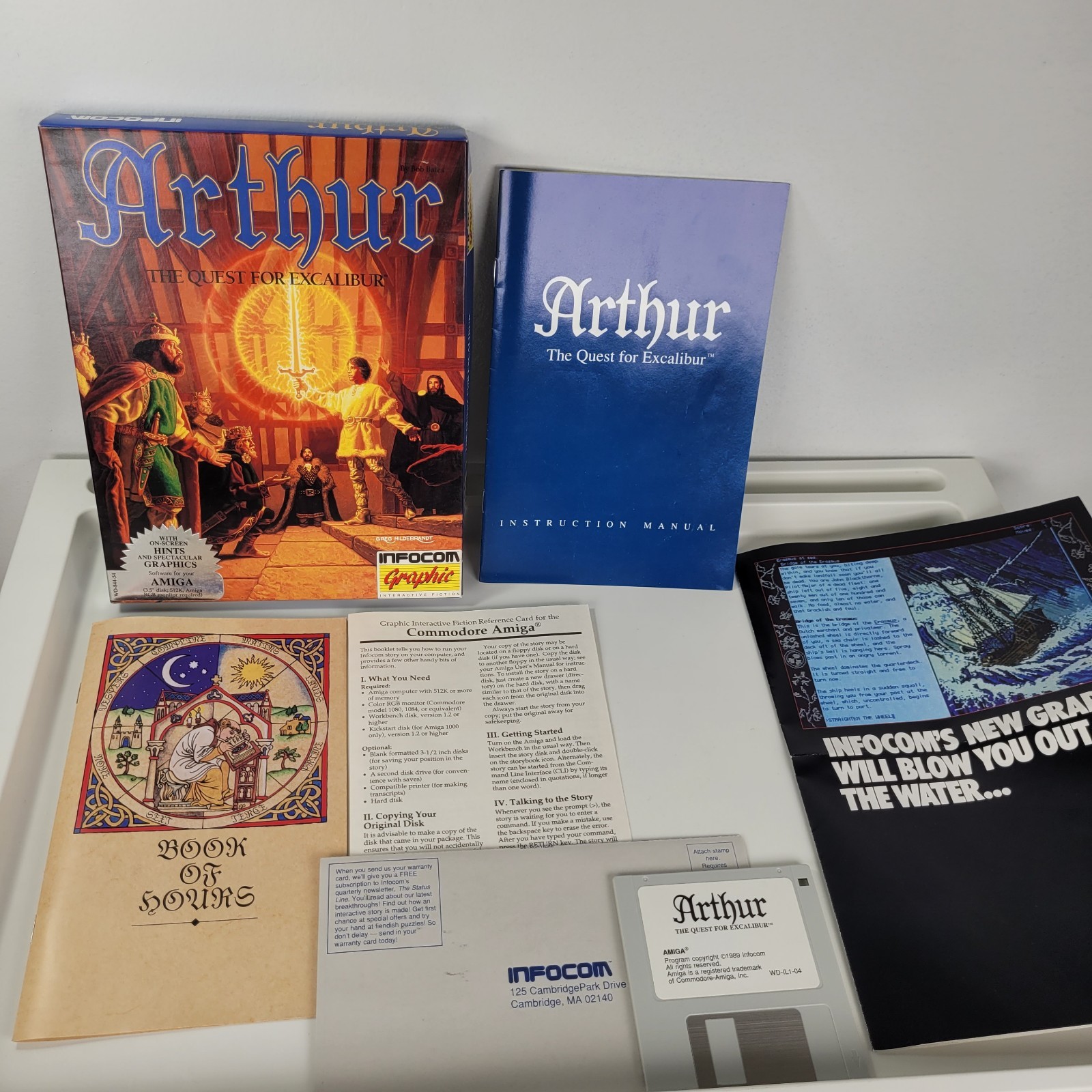 Arthur The Quest for Excalibur Commodore Amiga Game 3.5" disk w Box Manuals CIB