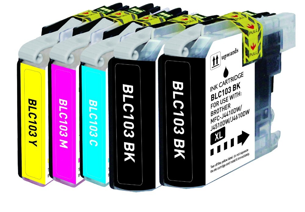 5PK XL Replacement Ink Set fits Brother LC103 MFC-J285DW MFC-J870DW MFC-J450DW