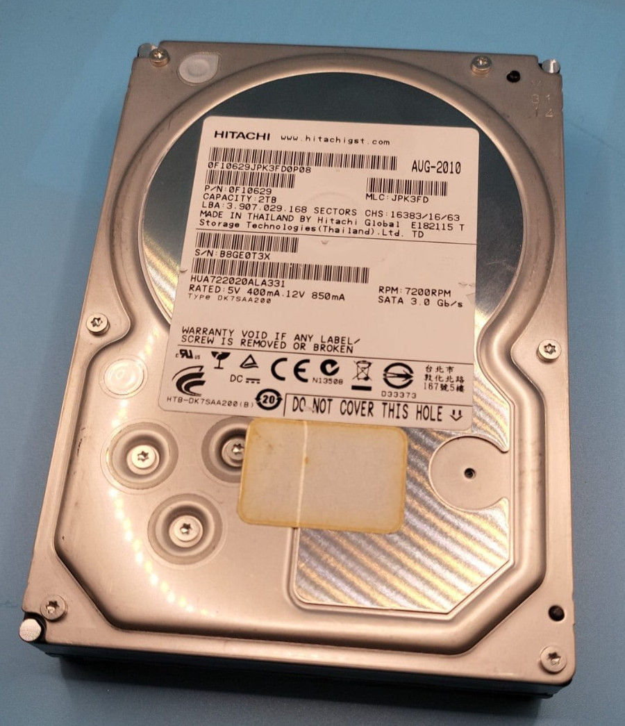 HUA722020ALA331, PN 0F10629, MLC JPK3FD, Hitachi 2TB SATA 3.5 HARD DRIVE HDD