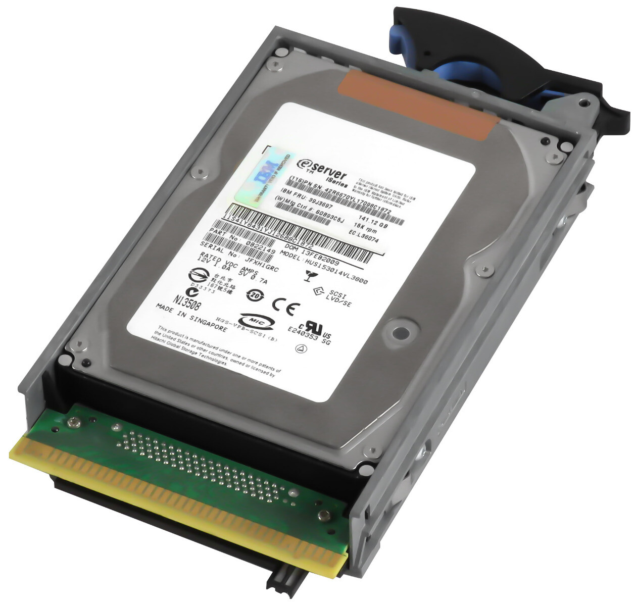 HARD DRIVE IBM 141.12GB 39J3697 42R6670 HUS153014VL3800 15K 16MB SCSI U320 3.5''