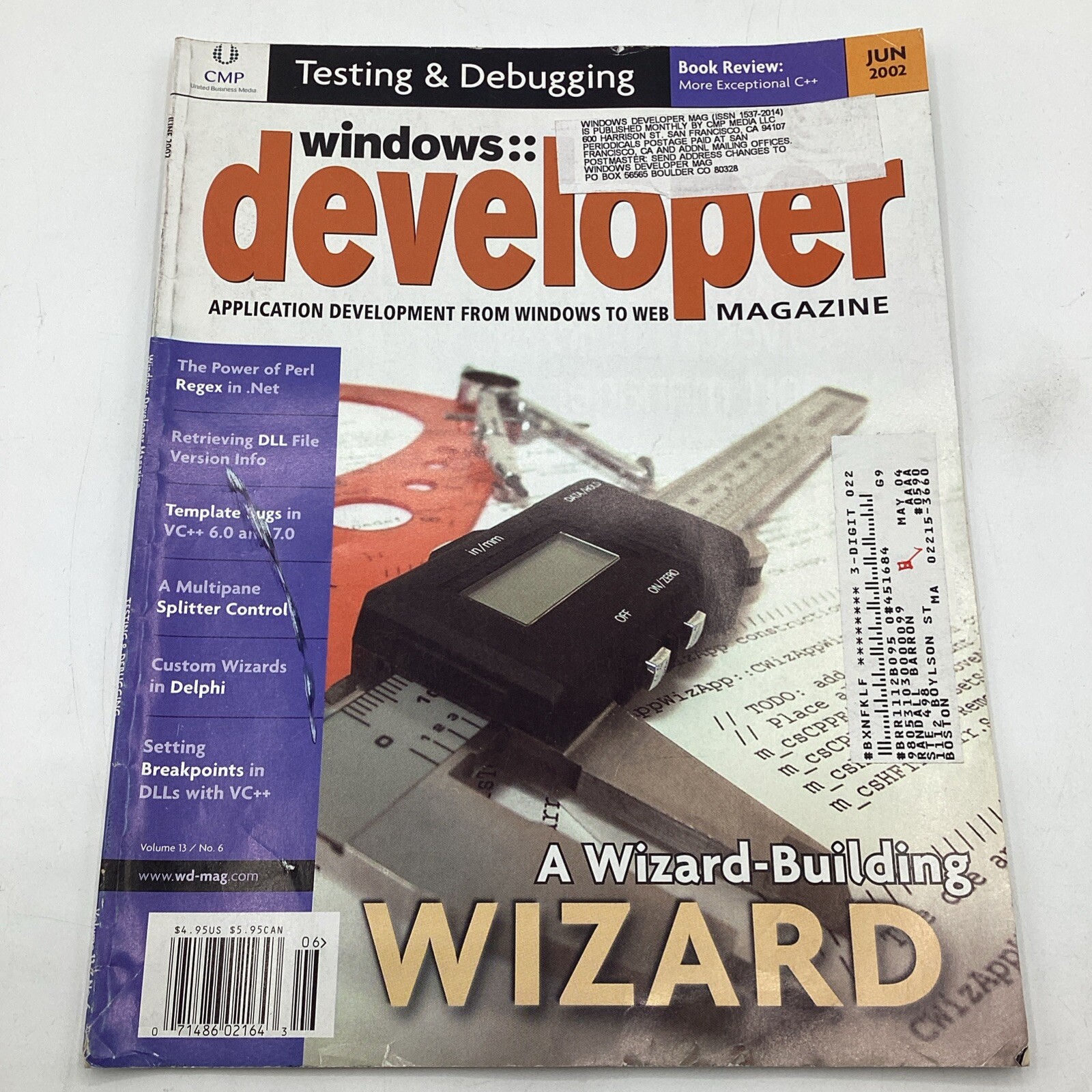 Windows Developer Magazine 2002 Perl Regex In .Net, DLL File, Bugs In VC++ 6 & 7