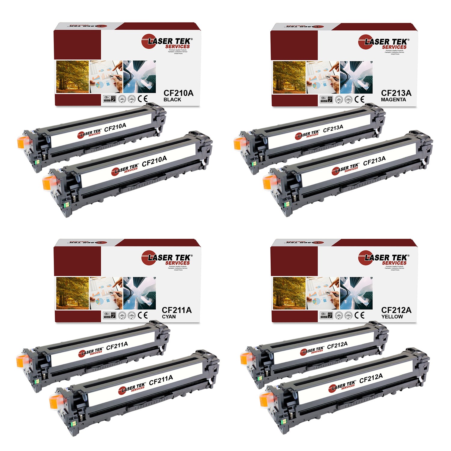 8Pk LTS 131A B C M Y Compatible for HP LaserJet Pro 200 M251n MFP Toner