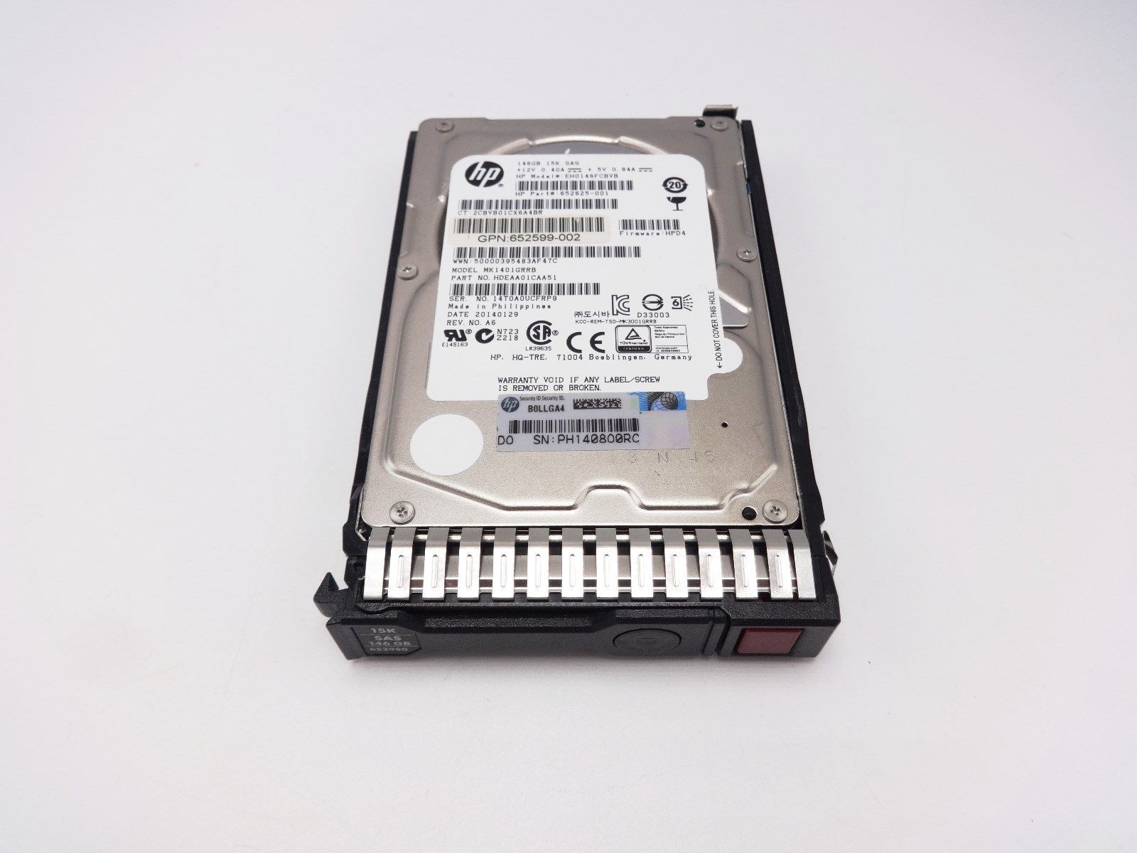 HP 653950-001 146GB 6G SAS 15K 2.5IN Hard Drive 652605-B21