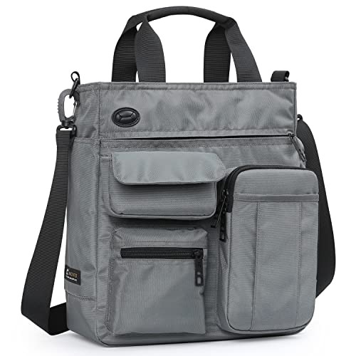 INOXTO Mens Messenger Bag Laptop Shoulder Bag Computer Work Office Bag Grey