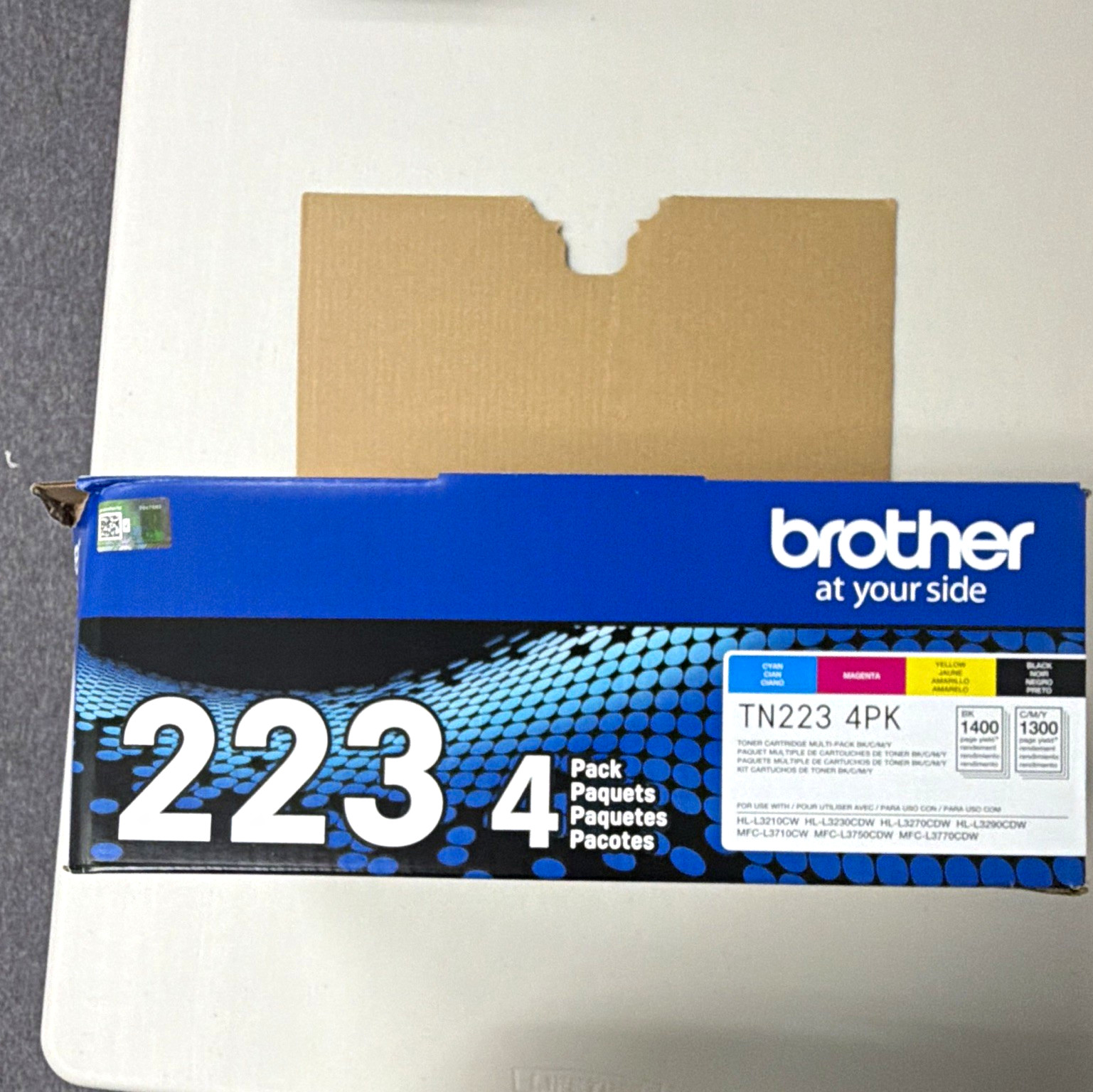 Brother TN223 4PK Genuine Original Laser Toner Cartridge Set CMYK open box