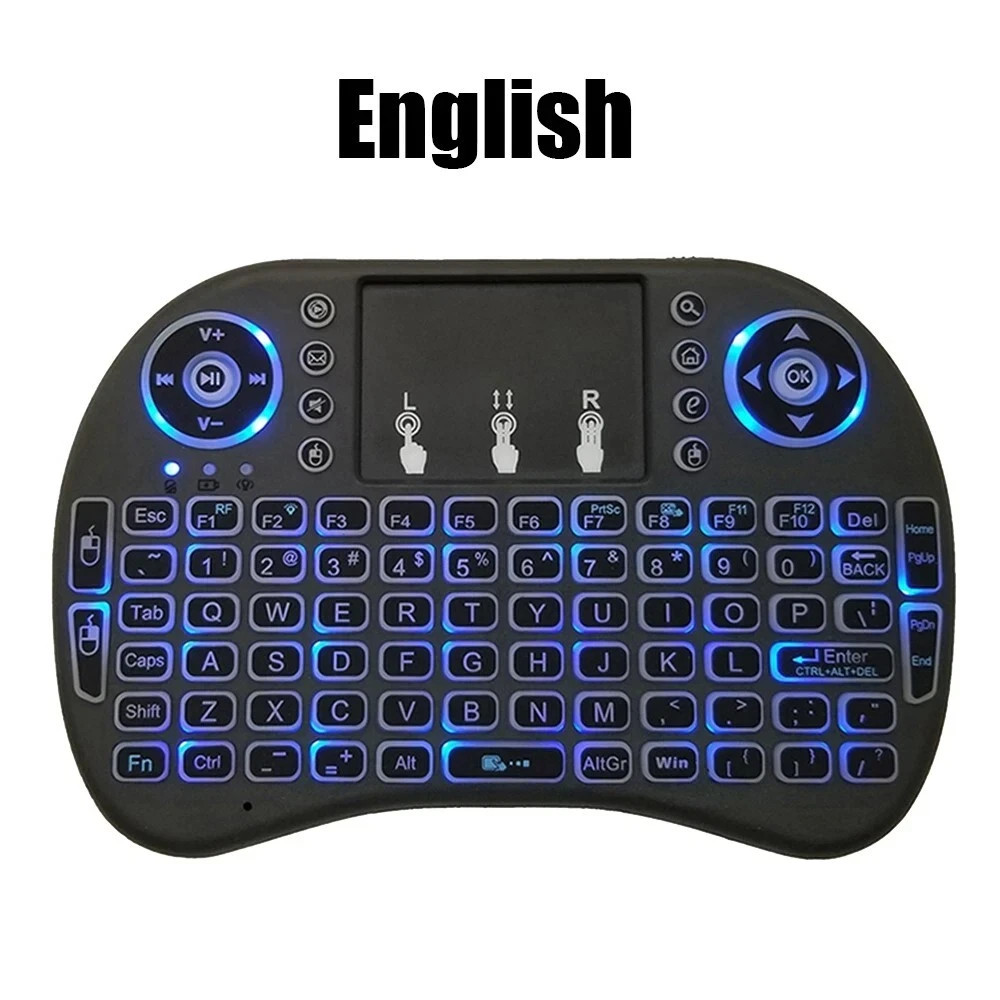 ✔ Mini Keyboard i8 2.4G Air Mouse Wireless with Touchpad, Backlit, Rechargeable